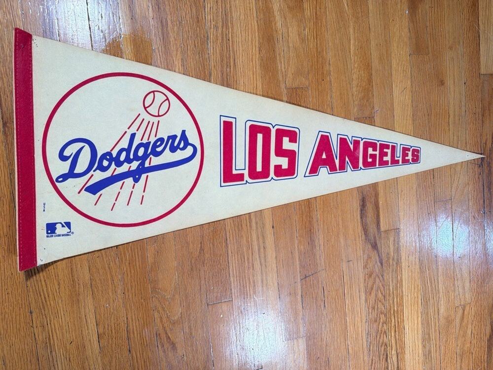 Vintage 1970s Los Angeles Dodgers MLB Felt Pennant 30” Made in USA